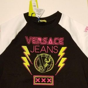 Nwt Neon Versace Jeans Black sweatshirt Size L/52i